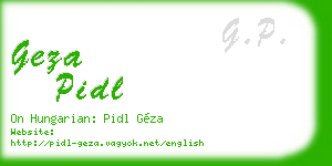 geza pidl business card